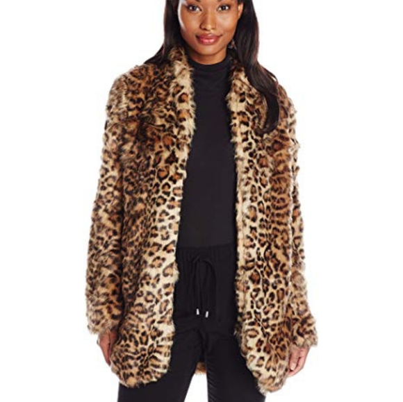 $348 NYDJ | NEW West End Coat Vicuna faux fur animal print - Picture 1 of 4